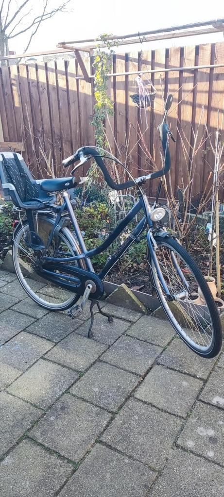 Gazelle Damesfiets met kinderzitje, Fietsen en Brommers, Fietsen | Dames | Omafietsen, Gebruikt, 50 tot 53 cm, Handrem, Versnellingen