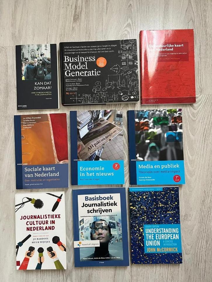 Negen boeken Journalistiek voor €50,-, Boeken, Studieboeken en Cursussen, Gelezen, MBO, Gamma, Ophalen of Verzenden