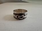 Brede zilveren (950) ring met een knoop, Sieraden, Tassen en Uiterlijk, Gebruikt, Ophalen of Verzenden, 17 tot 18, Dame