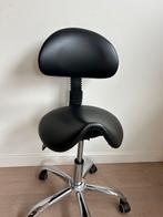 Dunimed ergonomische zadelkruk met rugleuning - zwart, Huis en Inrichting, Bureaustoelen, Ophalen, Zo goed als nieuw