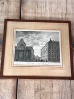 Antieke prent gravure stadhuis kerk Amsterdam 1766 ingelijst, Ophalen