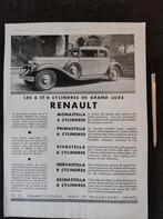 Renault advertentie uit 1931, Ophalen of Verzenden, Gebruikt, Auto's