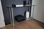 Mooie sidetable glas/rvs, Huis en Inrichting, Ophalen, Gebruikt, 100 tot 150 cm, Glas