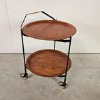 Vintage barcart/trolley, opklapbaar, Huis en Inrichting, Tafels | Bijzettafels, Minder dan 55 cm, Gebruikt, Ophalen of Verzenden