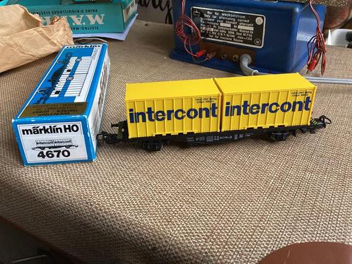 Marklin 4670 DB containerwagen met INTERCONT containers nieu, Hobby en Vrije tijd, Modeltreinen | H0, Nieuw, Wagon, Märklin, Ophalen of Verzenden