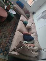 Luxe Leverkleurige Zitbank met Lounge, Huis en Inrichting, Banken | Bankstellen, Ophalen, Hoekbank, 300 cm of meer, 75 tot 100 cm