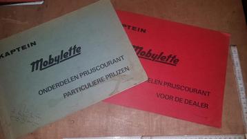 2x Kaptein Mobylette Onderdelen prijscourant 1969 beschikbaar voor biedingen