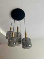 Hanglamp LEKAR 5-lichts Ø66x80 cm Antiek brons + Smoke glas, Ophalen of Verzenden, Zo goed als nieuw, Glas, 75 cm of meer