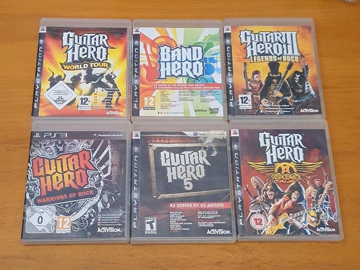 OPRUIMEN | PS3 | 6x GUITAR HERO GAMES, Spelcomputers en Games, Games | Sony PlayStation 3, Gebruikt, Muziek, 3 spelers of meer