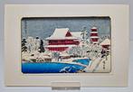 Japanse houtblok prent Kinryûzan Temple at Asakusa in Snow., Antiek en Kunst, Kunst | Litho's en Zeefdrukken, Ophalen of Verzenden