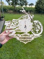 Stoere harley Davidson klok van hout  3 mm dik, Huis en Inrichting, Ophalen of Verzenden, Zo goed als nieuw