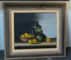 2 schilderijen hetzelfde stilleven appels flessen € 30; € 65, Ophalen, Zo goed als nieuw, Schilderij, Minder dan 50 cm