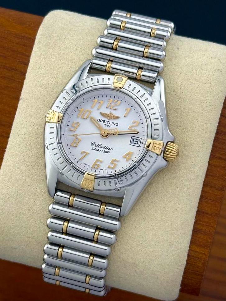 Breitling Callistino Lady B52045 Goud, Sieraden, Tassen en Uiterlijk, Horloges | Dames, Zo goed als nieuw, Overige merken, Goud