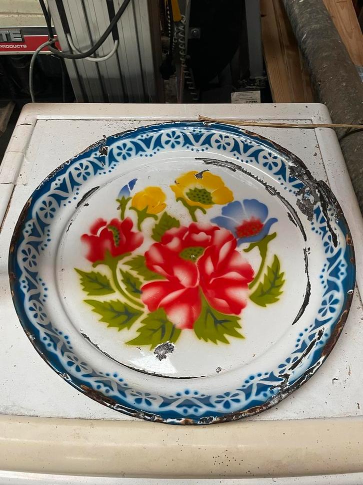 Vintage Emaille Keizer Dienblad, Antiek en Kunst, Antiek | Emaille, Ophalen