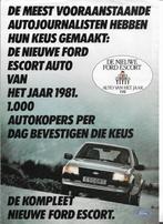 Folder FORD Escort, Auto van het Jaar, 1981 (NL)., Ford, Ophalen of Verzenden, Zo goed als nieuw, Ford