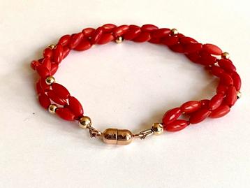 Armband goud sciacca bloedkoraal beschikbaar voor biedingen