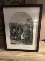Jozef door zijn broers verkocht…..oude prent in lijst, Antiek en Kunst, Antiek | Religie, Ophalen of Verzenden