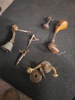 Oude deurklinken met bel, (de bel is reeds verkocht), Ophalen, Gebruikt, Koper of Messing, Klink of Kruk