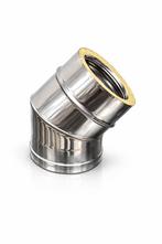 RVS Dubbelwandige Kachelpijp 45C Boog – Ø 150 mm x Ø200 mm, Ophalen, Bochten, Nieuw, Rvs