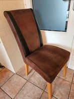 6 Eettafelstoelen - nette staat, Ophalen, Gebruikt, Bruin, Leer
