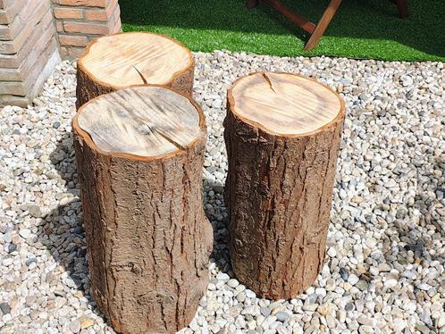 Boomstam krukjes., Tuin en Terras, Tuinmeubel-accessoires, Ophalen