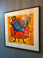 Blauwe poes op rode stoel - exemplaar voor de kunstenaar, Antiek en Kunst, Ophalen