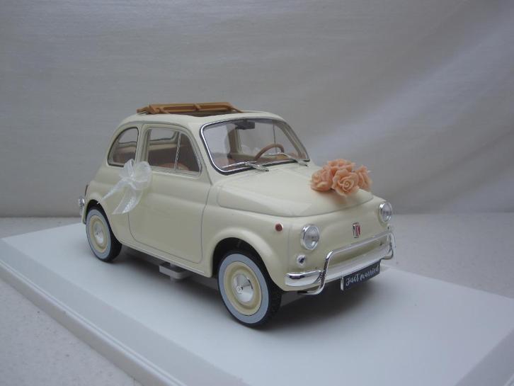 Fiat 500 L 1968 Just Married 1:18 Norev, Hobby en Vrije tijd, Modelauto's | 1:18, Nieuw, Auto, Norev, Ophalen of Verzenden