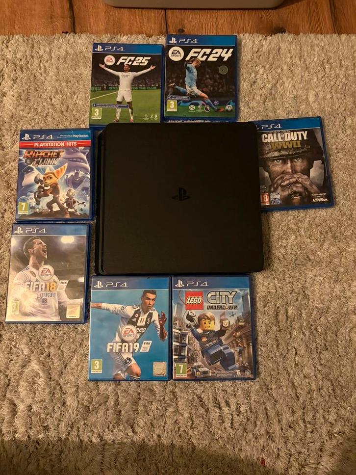 PlayStation 4 met games, Spelcomputers en Games, Spelcomputers | Sony PlayStation 4, Zo goed als nieuw, Original, Met 1 controller