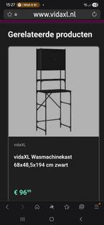 vidaXL Wasmachinekast - Zwart, Huis en Inrichting, Kasten | Kledingkasten, Ophalen, Met deur(en), Nieuw, 50 tot 100 cm
