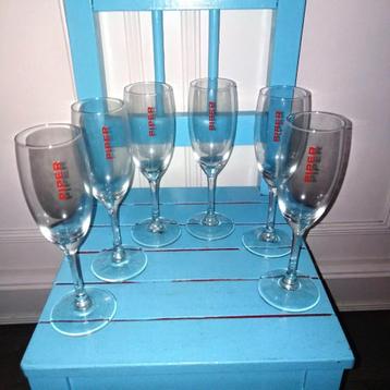 Champagne piper glazen 17 cm hoog set van 6 stuks beschikbaar voor biedingen