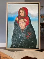 Uniek schilderij met baklijst,  100X70 cm, Antiek en Kunst, Ophalen of Verzenden