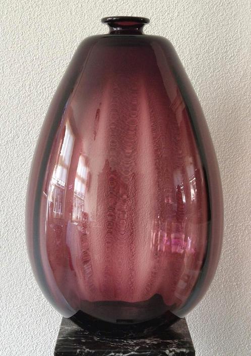 Chris Lebeau Glasfabriek Leerdam paarse Kalebas vaas 1924., Antiek en Kunst, Antiek | Glas en Kristal, Ophalen of Verzenden