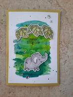 Kaart Stampin' Up! Watercolor olifant, baby, Nieuw, Ophalen of Verzenden