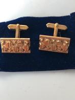 Vintage Manchetknopen - Goudkleurig, Ophalen, Gebruikt, Overige materialen, Verguld