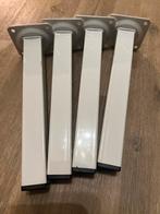 Set van 4 witte metalen poten 20 cm hoog, Tafelpoot, Gebruikt, Rond, Minder dan 50 cm