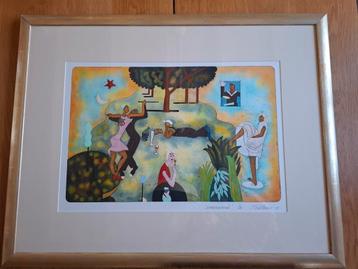 Schilderij kunst zomeravond h witteveen gouden lijst  beschikbaar voor biedingen