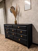 Eyecatcher! Matzwart&goud dressoir/ladekast, Ophalen, 25 tot 50 cm, 150 tot 200 cm, Minder dan 100 cm