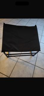 Zwart voetenkrukje - metaal en stof, Ophalen, Zo goed als nieuw, Overige materialen