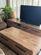 Salon tafel en tv meubel Lynn  mangohout., Ophalen, 100 tot 150 cm, 50 tot 100 cm, Zo goed als nieuw