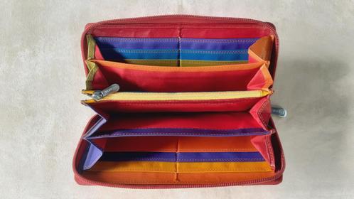 Burkely. Grote leren portemonnee. Multicolor., Sieraden, Tassen en Uiterlijk, Portemonnees, Gebruikt, Overige merken, Overige kleuren