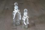 Brocante glazen flesje met dop  2 stuks, Nieuw, Ophalen of Verzenden, Nvt, Nvt