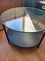 IKEA VITTSJÖ Salontafel zwartbruin/glas, Huis en Inrichting, Tafels | Salontafels, Ophalen, Gebruikt, 50 tot 100 cm, Rond