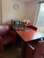 Zes Rode Lederen Stoelen, Huis en Inrichting, Stoelen, Ophalen, Gebruikt, Leer, Vijf, Zes of meer stoelen