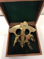 MESSING SEXTANT IN HOUTEN KIST, nieuw, Ophalen of Verzenden, Nieuw, Gps of Kompas