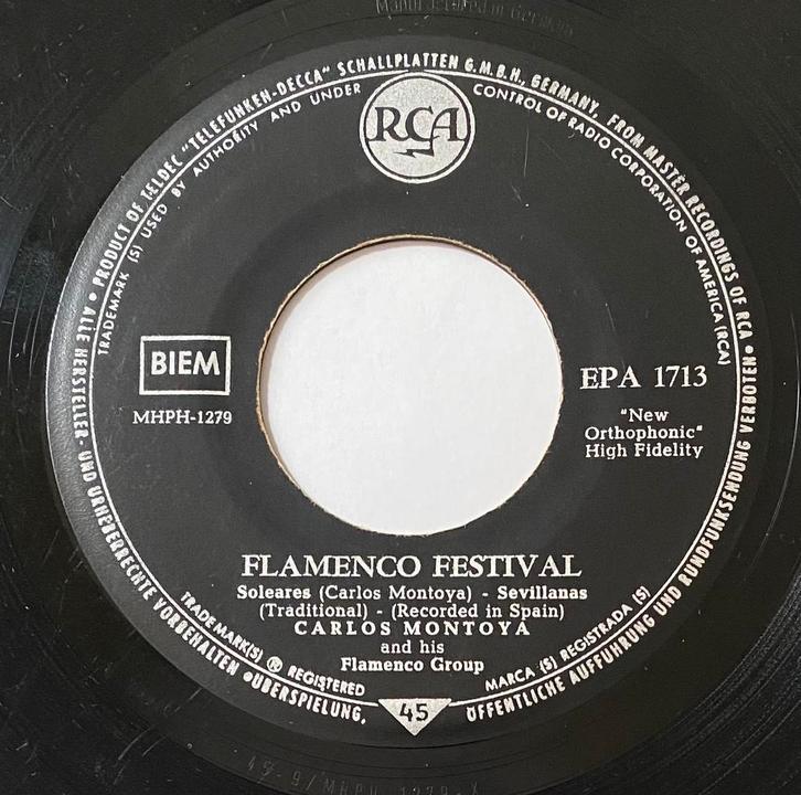4 SINGLES : FLAMENCO, Cd's en Dvd's, Vinyl Singles, Gebruikt, Single, Wereldmuziek, 7 inch, Verzenden