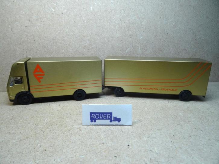 HERPA 1:87, MB Volume-Combi "ACKERMANN-FRUEHAUF", Zie Foto`s, Hobby en Vrije tijd, Modelauto's | 1:87, Zo goed als nieuw, Bus of Vrachtwagen