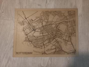 Lasergebrande stadsplattegrond Rotterdam beschikbaar voor biedingen