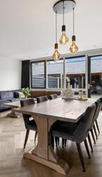 Kloostertafel met zes stoelen van Passepartout, Huis en Inrichting, Tafels | Eettafels, Gebruikt, 100 tot 150 cm, Eikenhout, 200 cm of meer