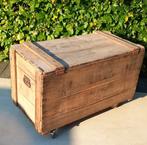 Houten antieke industriële transportkist * Kooyman Schiedam, Ophalen, Gebruikt, 50 tot 100 cm, 50 tot 75 cm