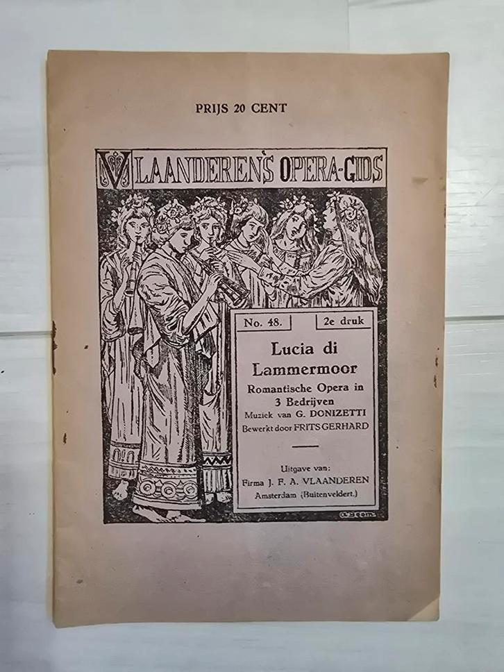 Vlaanderens Opera-Gids Lucia di Lammermoor No. 48, Boeken, Catalogussen en Folders, Gelezen, Folder, Ophalen of Verzenden
